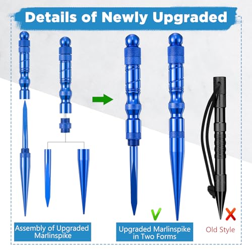 Shimeyao 12 Pcs 2026 Update Paracord FID Knotter Tools Set, Blue - color: blue