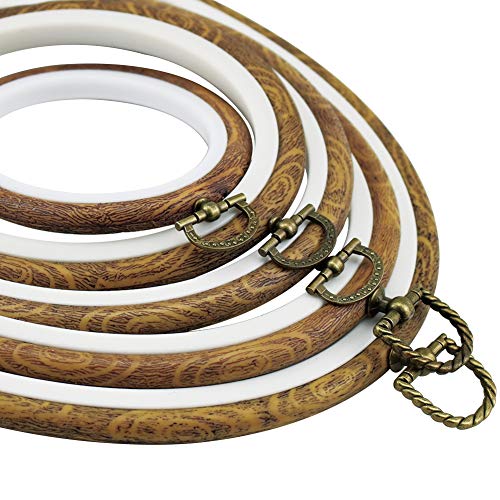 guofa 11'' Oval Embroidery Hoop for Cross Stitch, 2PCS Imitated Wood Pastic Hoops for Arts Hanging Decoration - style: 11.5"L x 8.4"W