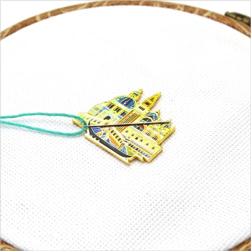 Awesome Pattern Studio Needle Minder Set – Venice Magnetic Needle Minder + 2 Needle Threaders. Enamel Pin for Cross Stitch, Embroidery and Craft - size: Venice Set #1