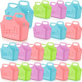 Nuogo 20 Pack Plastic Baskets with Handles Portable Caddy, Multicolor - color: Multicolor