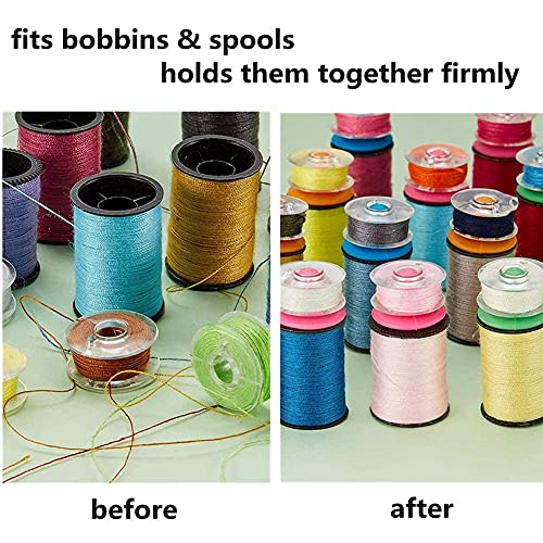 Fbshicung 100 Pieces Bobbin Holder, Thread Spool Holder Stack Bobbins on Top of Thread Spools for Type A& L and M Bobbins for Embroidery, Quilting & Sewing