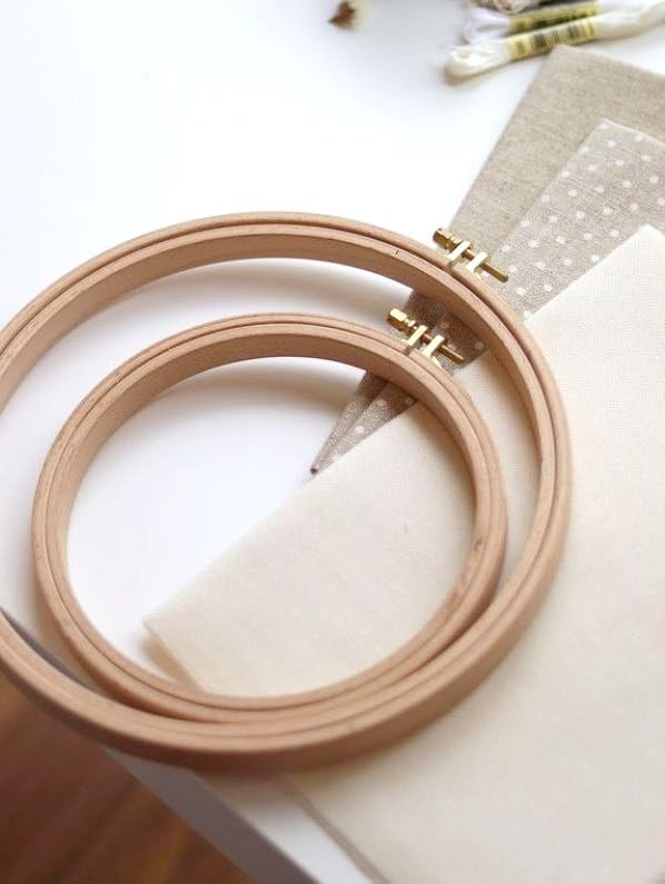Nurge Premium Quality Beech Wood Embroidery Hoop, Cross Stitch Hoop with Gold Plated Adjustable Brass Screw for DIY Projects Ideal for Crafters,Beginners & Professionals - 12.2" Diameter & 0.93" Thick - size: 12.2" / 310mm Dia
