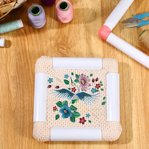 Janinka 3 Pcs Embroidery Hoop Cross Stitch Frames and Hoops, Red - color: Red