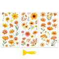Peacoblue Autumn Orange Flowers Rub On Transfers for Furniture Craft 6"x12" - style: Autumn Orange Flowers