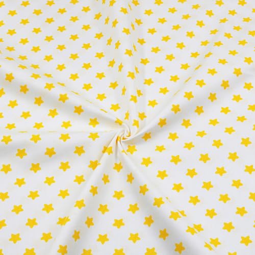 Yellow Print Cotton Fabric Fat Quarter Bundles - Quilting Fabric Material for Sewing, Patchwork Quilt, Apparel, Bags, Upholstery, and Crafts, 7 pcs 15.7" x 19.7" Pre Cut - color: Bright Yellow