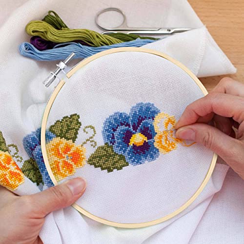 GIEMSON Embroidery Hoop 6 Inch 12 Pieces Embroidery Hoops Bamboo Circle Cross Stitch Hoop for Embroidery Art Craft Sewing - size: 6 inch