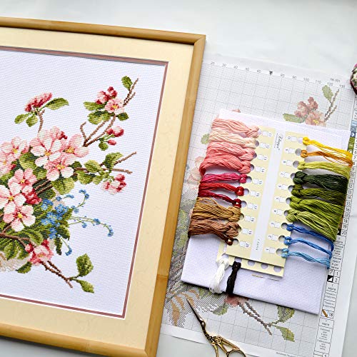 Povitrulya Counted Cross Stitch Kit ‘Apple Blossoms' – Embroidery Set - color: Apple Blossoms