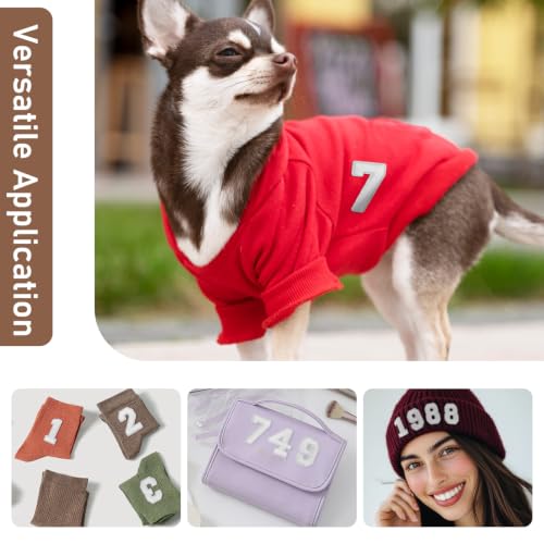 50 Pcs Iron on Numbers Patches for Fabric Tote Bags Hats Clothing White - color: White, size: Numbers Only