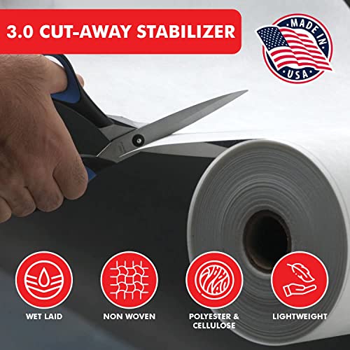 Superpunch Cutaway Embroidery Stabilizer, 3.0 oz, White, 12 in x 10 yd - color: White, size: 12" x 10 yards roll