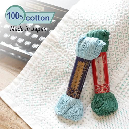 Daruma Sashiko Thread Large Skein, 109 Yards Cotton Japanese Embroidery Thread, Fine or Medium-Weight, with Decorative Thread Card (Medium-Weight, Madder) - color: Madder, style: Medium-Weight