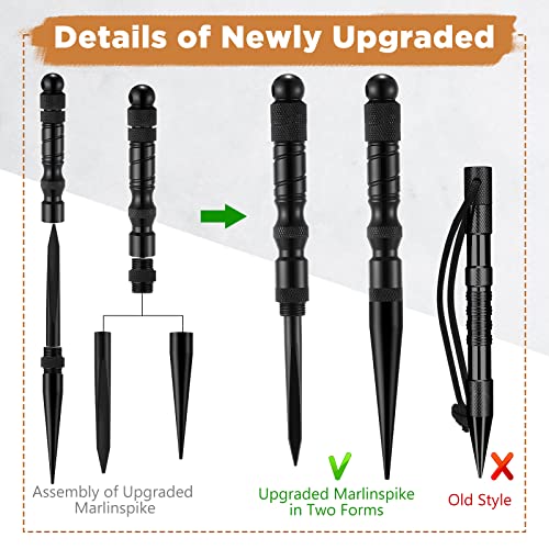 Shimeyao 12 Pcs 2026 Update Paracord FID Knotter Tools Set, Black - color: Black