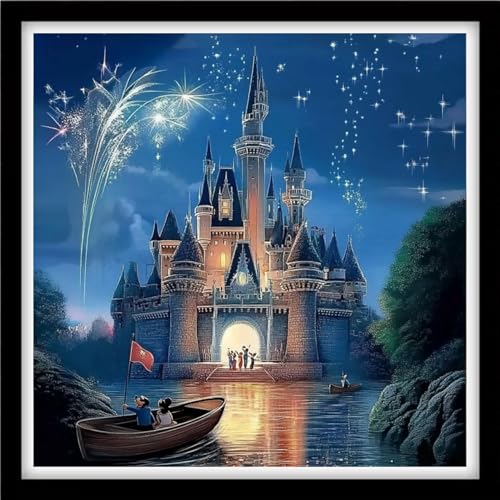Fanxvivy Counted Cross Stitch Kits for Adults 11CT Unprinted Cross-Stitch Patterns Embroidery Kits Easy Cross Stitching Needlepoint Kits&Fairy Tale Castle 18x18 inch - color: DIY-craft01