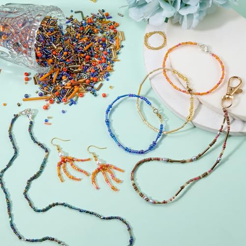 Ornaland Glass Bugle Beads Bulk, Long Embroidery Beads, Gold, 100g - color: Goldenrod