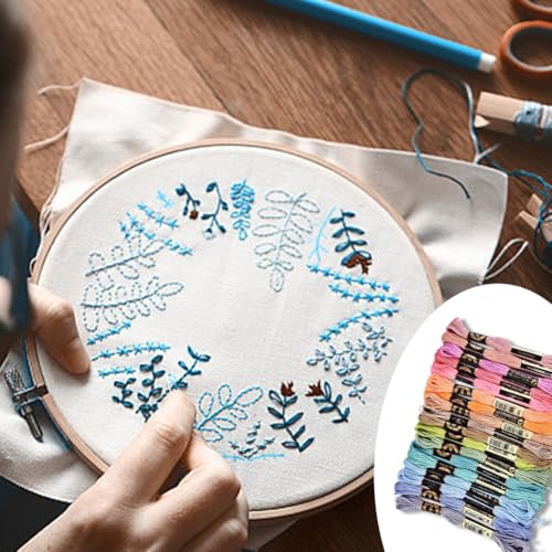 18 Skeins Friendship Bracelet String Embroidery Floss for Sewing - color: Variegated Color
