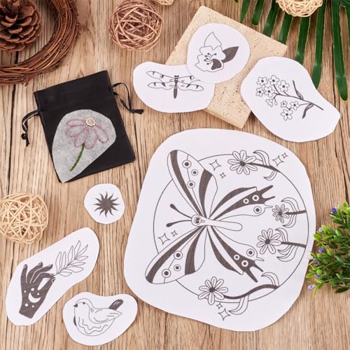 Beadthoven 20pcs Water Soluble Hand Sewing Stabilizers Stick and Stitch Embroidery Papers with Butterfly Patterns Wash Away Adhesive Embroidery Stabilizers for Hand Sewing Clothes Fabric - color: Butterfly