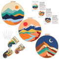 Louise Maelys 3 Pack Landscape Mountain DIY Embroidery Kit for Beginners - color: kit-11