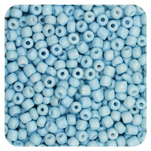 4mm Seed Bracelet Beads for Jewelry Making, 1000 Pcs Pony Beads Bulk for DIY Bracelet Earring Necklace Craft Supplies (Light Blue) - color: Light Blue