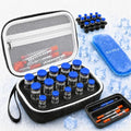 Peptide Case for Fridge Travel with 1* Reusable Ice Pack - color: Black+Black- 5×3ml+10×(5ml/10ml)