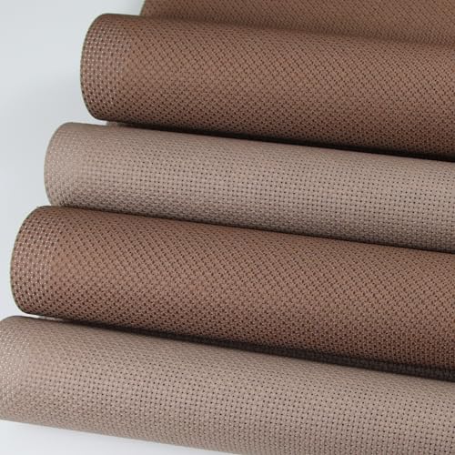 KCS 4 pc of 12" x 18"(30cmx45cm) 14CT Counted Cotton Aida Cloth Cross Stitch Fabric (Coffee+Brown) - color: Coffee+brown