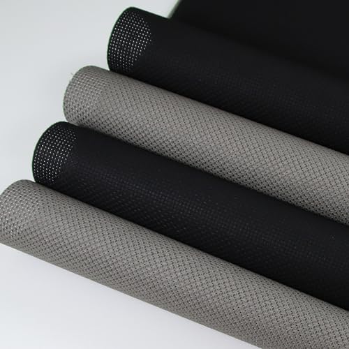 KCS 4 pc of 12" x 18" (30cmx45cm) 14CT Counted Cotton Aida Cloth Cross Stitch Fabric (Dark Grey+Black) - color: Dark Grey+black