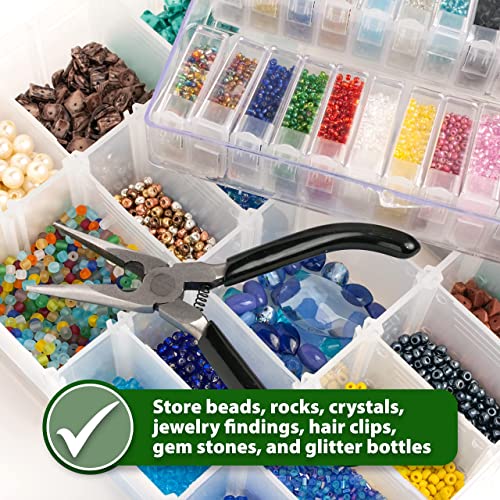 Mandala Crafts Plastic Embroidery Floss Organizer Box with Dividers Bobbin Winder 100 Floss Bobbins 398 Stickers for Embroidery Thread Storage - Cross Stitch Organizer for Floss Storage