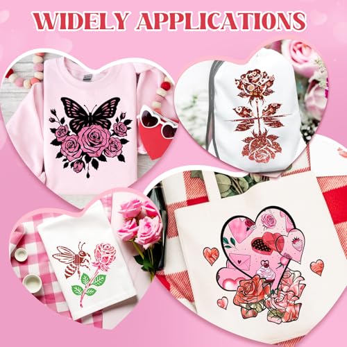 HTVSTD Rose Romantic Heat Transfer Vinyl 10Sheet 12×10in Iron on Vinyl - color: Rose