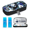 YOUSHARES Insulin Cooler Travel Case - Portable Refrigerated Medicine Case for Insulin Pen, Medication and Diabetic Supplies with 2 TSA Approved Ice Pack - color: Silver Lotus