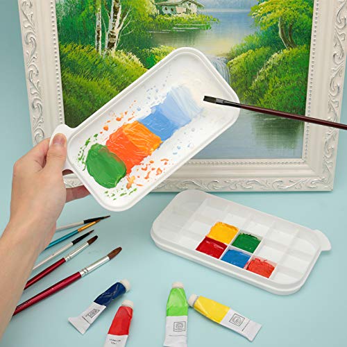 MyLifeUNIT Paint Brush Cleaner, Paint Brush Holder with Palette, White - color: White