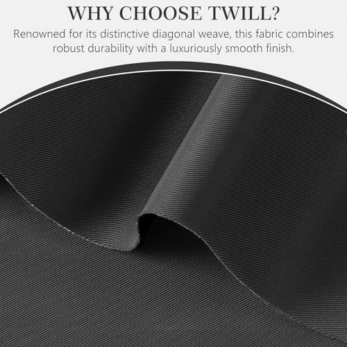 Thick Twill Fabric by The Yard, 58" W 0.75mm Polyester Twill Woven Lining Fabric Soft Excellent Luster Upholstery Fabric for Bags, Cushion, Chair, DIY Projects, 2 Yards Dark Grey - color: Dark Grey, size: Pre Cut - 2 Yards