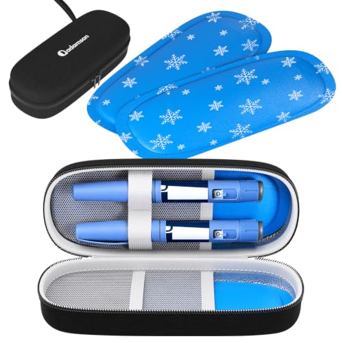 Adamson Insulin Cooler Case with 2 Ice Packs – Insulin Travel Case for Insulin Pens & Temperature Sensitive Medication – Compact Diabetes Travel Cooler for Insulin Pens and Medical Supplies