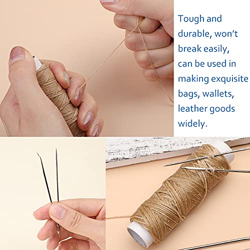 Waxed Thread, Upholstery Needle and Thread 32 Yards Khaki - color: Original Khaki, size: 32Yard