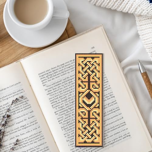 FREEBLOSS 6 Set Cross Stitch Bookmark Kit Cross Stitch Kit Celtic Knots Stamped Embroidery Bookmark with Instruction Cross Stitch Kits for Adults DIY Bookmark Kit 8.66''x3.15'' - style: Celtic Knot