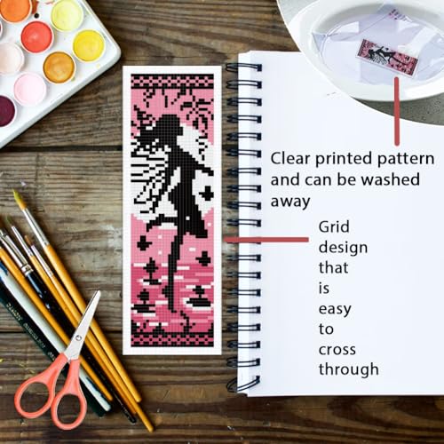 ORIGACH 6 Set Fairy Silhouette Cross Stitch Bookmark Kit for Beginner - style: Fairy Silhouette