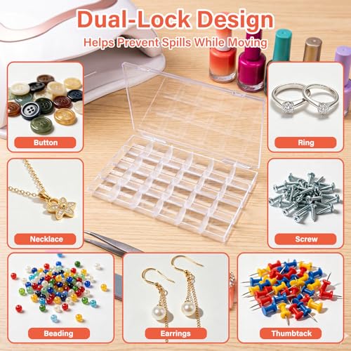 Noverlife 24 Grids Clear Plastic Organizer Box with Fixed Dviders, Acrylic - size: 24 Grids - 1 Pack