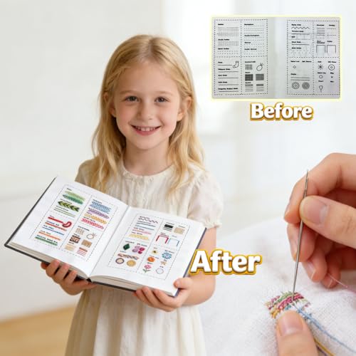 2026 Upgraded Embroidery Kit for Beginners, Embroidery Stitch Book Kit