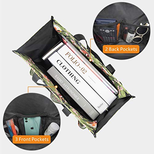 TOPDesign Utility Water Resistant Tote Bag with 13 Pockets, Zipper Closure - color: Bird, size: Large