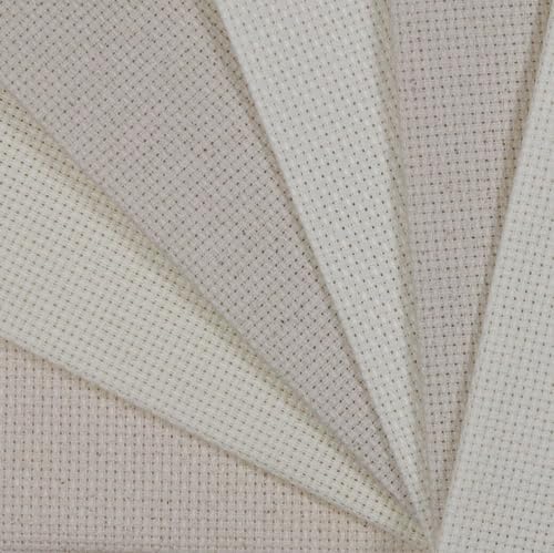 KCS 4/6 pc of 12" x 18" 30cmx45cm 16CT Counted Cotton Aida Cloth Cross Stitch Fabric (Cream+Oatmeal, 6 pc) - color: Cream+oatmeal, size: 6 pc
