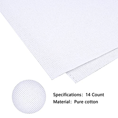 Caydo 60 by 39-Inch 14 Count Classic Reserve Aida Cloth White Cross Stitch Cloth Fabric Big Size - color: White, size: 14 Count