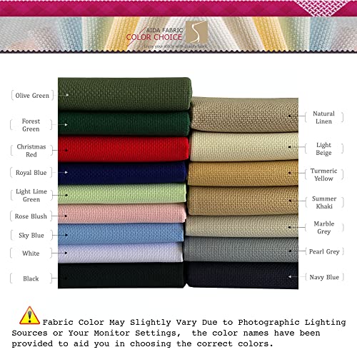 14CT Aida Cloth Embroidery Cross Stitch Fabric, Natrual Linen, W59″ x L20″ - size: W59″ x L20″