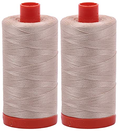 2-Pack - Aurifil 50WT - ERMINE (2312) Solid - Mako Cotton Thread - 1422 Yards Each - color: 2-Pack - Ermine 2312
