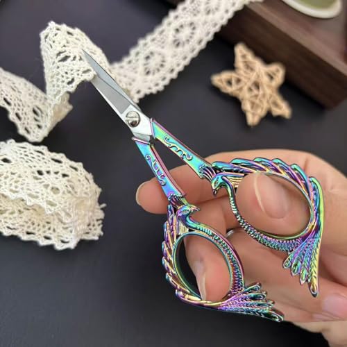 Embroidery Sewing Scissors, Small Sharp Shears - color: Rainbow