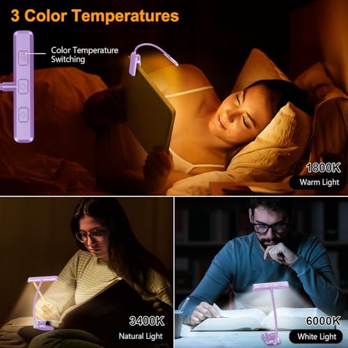 Gritin 19 LED Rechargeable Book Light for Reading in Bed - color: Purple