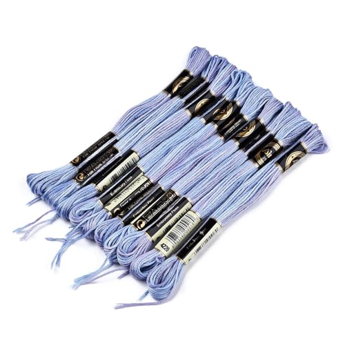 FASHEWELRY 10 Skeins Embroidery Floss Thread 0.5mm Dyed Cross Stitch Floss 6-Ply Friendship Bracelet String for Jewelry Making Bracelets Sewing Knitting Stitching Craft DIY (Lavender) - color: Lavender, size: 0.5mm