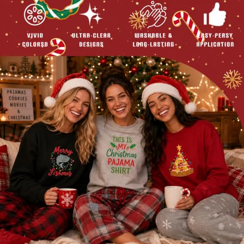 Dazoratix Christmas Iron on Transfers - 24 Sheets Funny DTF Ready to Press - style: Funny Christmas