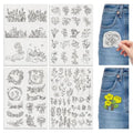 4 Sheets Water Soluble Embroidery Stabilizers 11.69x8.27 Inches Pocket Flower Stick and Stitch Embroidery Paper Adhesive Embroidery Transfer Paper for Shirts Coats Bags - style: Pocket Flower