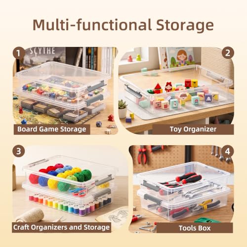 Citylife 5.3Qt 4Packs Clear Craft Organizers and Storage Box, Sensory Bins - size: 5.3 Qt- 4 Pack