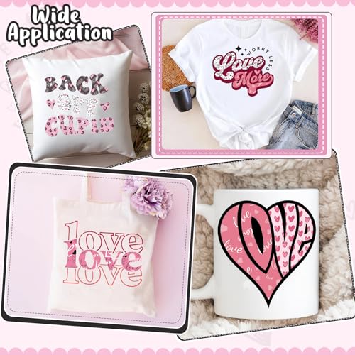 HTVSTD Valentine's Day Sublimation Ink Transfer Sheets 10 Sheets 12inches * 10inches Pattern Sublimation Paper Transfer Sheets for Mugs Tumblers DIY Transfer Paper - color: Valentine10