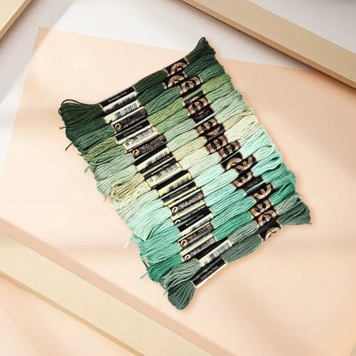 18 Skeins 6 Strands Green Embroidery Floss Thread for Crafts - color: Green
