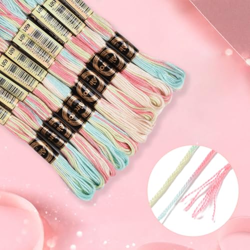 10 Skeins 87.5 Yards Variegated Neon Embroidery Floss for Sewing - color: Mixed Color