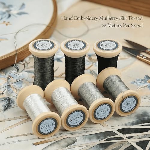 Natural 100% Mulberry Handmade Embroidery Silk Thread Silk Floss (41) - color: 41